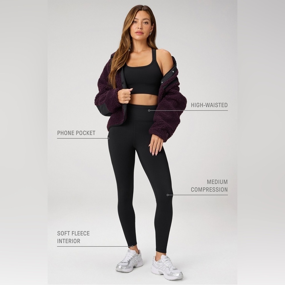 Fabletics Cold Weather High-Waisted Pocket Legging Sz Small Tall
